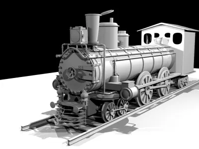 Train Modeling Maya Low-poly 3D model