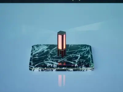 Asian lamp deco collection for cyberpunk and lo-fi environment Low-poly 3D model