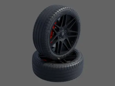 3d Wheel Model of Bridgestone POTENZA SPORT Low-poly 3D model