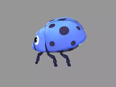 Cartoon Blue Ladybug Low-poly 3D model