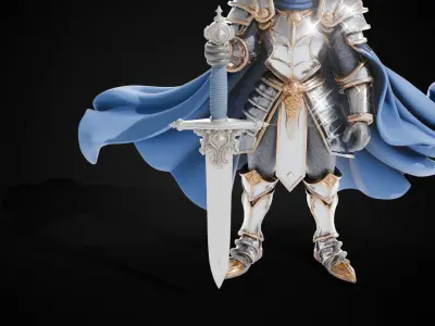 Stylized Sword - Ceremonial Royal Crownblade - Game Ready 3D model