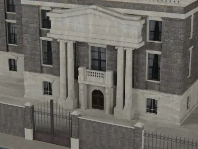 European Building kit Low-poly 3D model