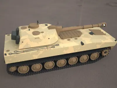 2s1 gvozdika 122mm 3d model 3D model