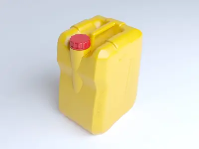 Plastic fuel canister Low-poly 3D model