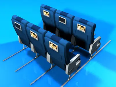 Plane train seats 3D model
