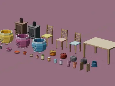 Low Poly Village Pack - Part 3 Low-poly 3D model