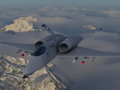 A-14A WILD WOLF stealth futuristic fighter concept jet  3D model