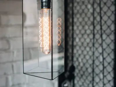 Pendant geometric glass light Triangular prism Free 3D model