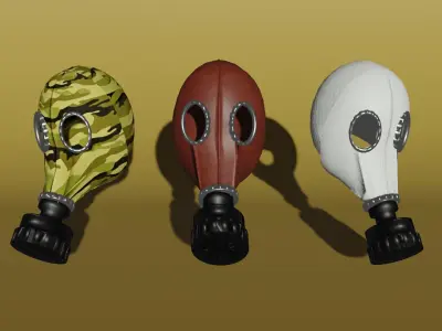 gas mask Low-poly 3D model 14