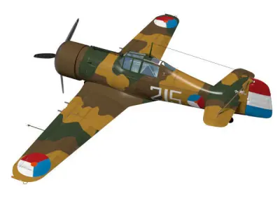 fokker D-XXI 3D model