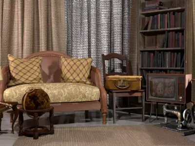 Vintage Chair Free low-poly 3D model