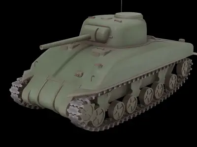 M4 Sherman tank Low-poly 3D model