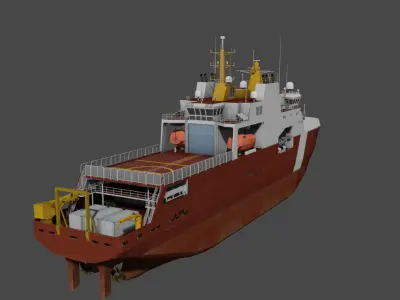 Arctic and Offshore Patrol Ship Low-poly 3D model