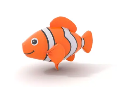 Inflatable Clownfish Balloon Model Pack Low-poly 3D model
