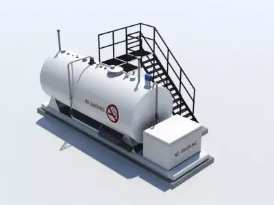 Fuel Tanks Gas Aviation Airport Scenery Library Low-poly 3D model