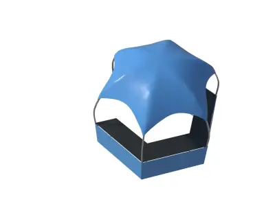 Hemisphere marketing hexagonal tent Low-poly 3D model