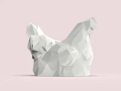 Low Poly seated chicken 3D model