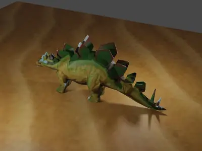 Stegosaurs Dinosaurs Low-poly 3D model