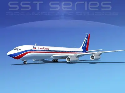 Boeing 707-320 SS Lan Chile Airways 3D model
