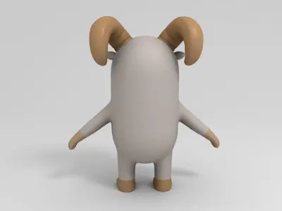 Cartoon Ram 3D model