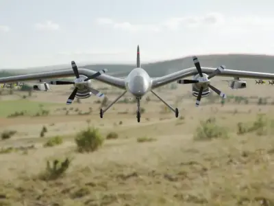 Bayraktar Akinci Tiha Ucav 3D model