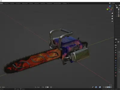 Biker Chainsaw Low Poly Low-poly 3D model