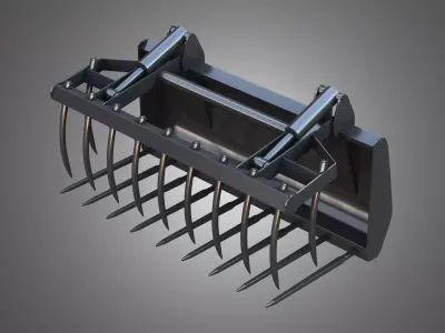 Fork with Grapple - Front Loader 3D model