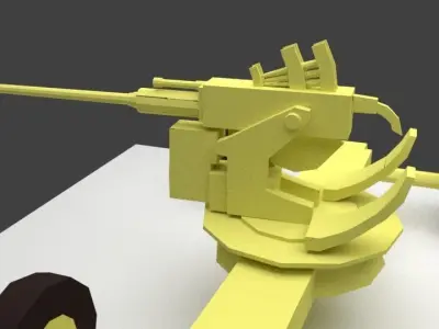 BOFORS 40 MM Anti Aircraft Gun Low-poly 3D model
