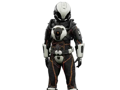 CYBER ASTRONAUT-D  Rigged for Unreal Engine - Unity - MIXAMO 3D model