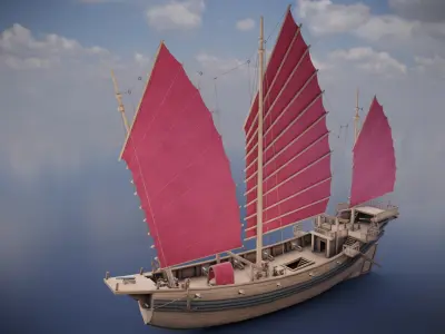 Junk Ship Low-poly 3D model