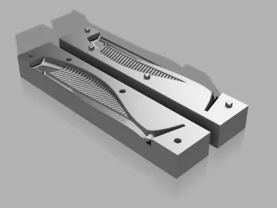 OPEN POUR MOLD SHAD STL STEP FILE FOR CNC AND 3D PRINT Free 3D print model