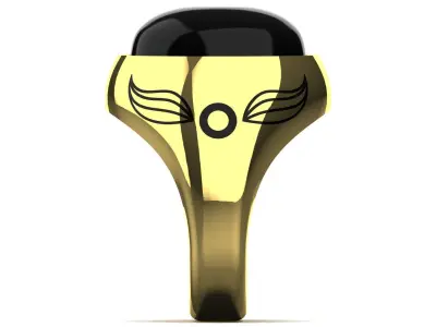 Man Gold Ring with Black Onyx mr0196 3D print model