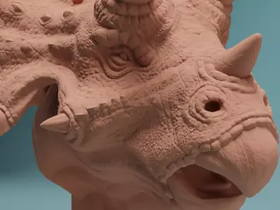 Triceratops Bust Highly Detailed 3D Model 3D print model