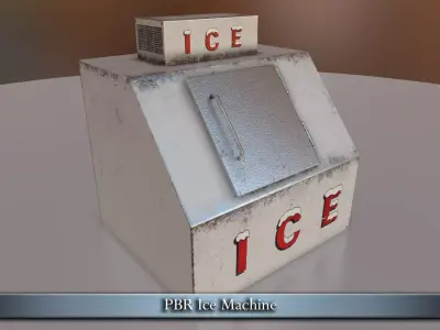 PBR Ice Machine Low-poly 3D model
