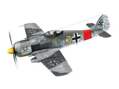 Focke Wulf - FW190 A8 - Yellow 7 3D model
