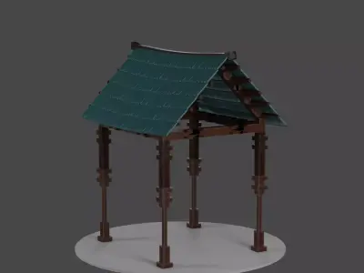 THE HALFWAY HOUSE GAME READY STYLIZED Low-poly 3D model