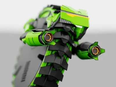 DRAGON BOT rigged - animated 3D model