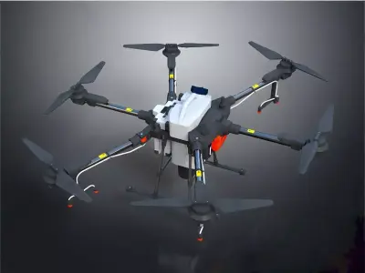 agricultural drone Low-poly 3D model