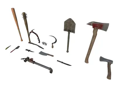 Melee Weapons pack 2 Low-poly 3D model