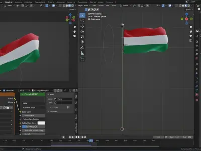 Animated Hungary Flags 3D model