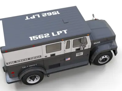 Security armored truck Low-poly 3D model