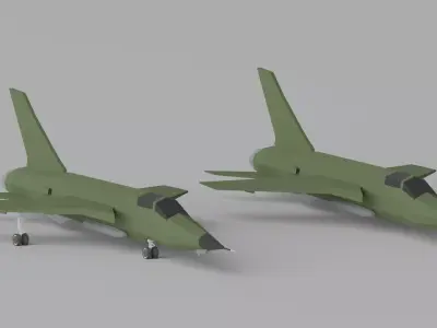 Cartoon F-105 Thunderchief 3D model