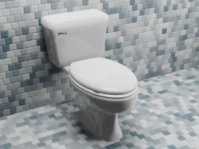 Rigged Toilet Free low-poly 3D model