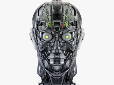 Cyborg head II 3d model 3D model