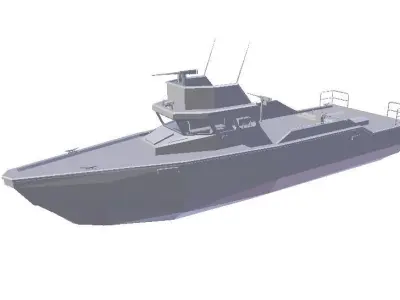 Free Military Boat Game Ready Free low-poly 3D model