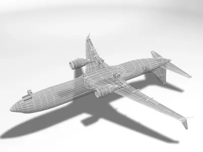 Boeing BBJ MAX 9 Airliner - Generic White Low-poly 3D model