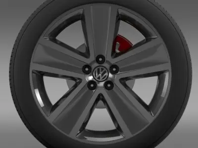 VW CrossPolo 2011 wheel 3D model