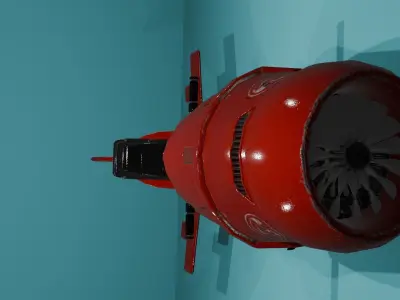 hover bike in red 3D model
