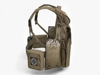 backpack military Low-poly 3D model