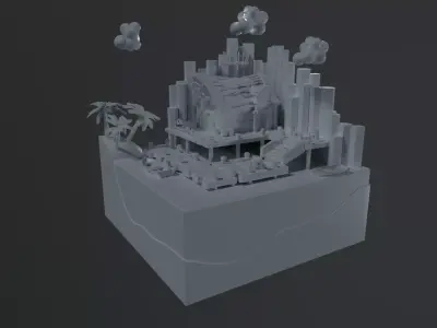 Pirate Den Low-poly 3D model